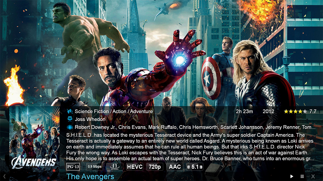Zoom Player's Movie information screen