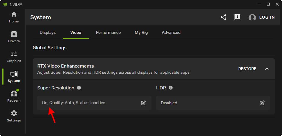 NVIDIA App Super Resolution