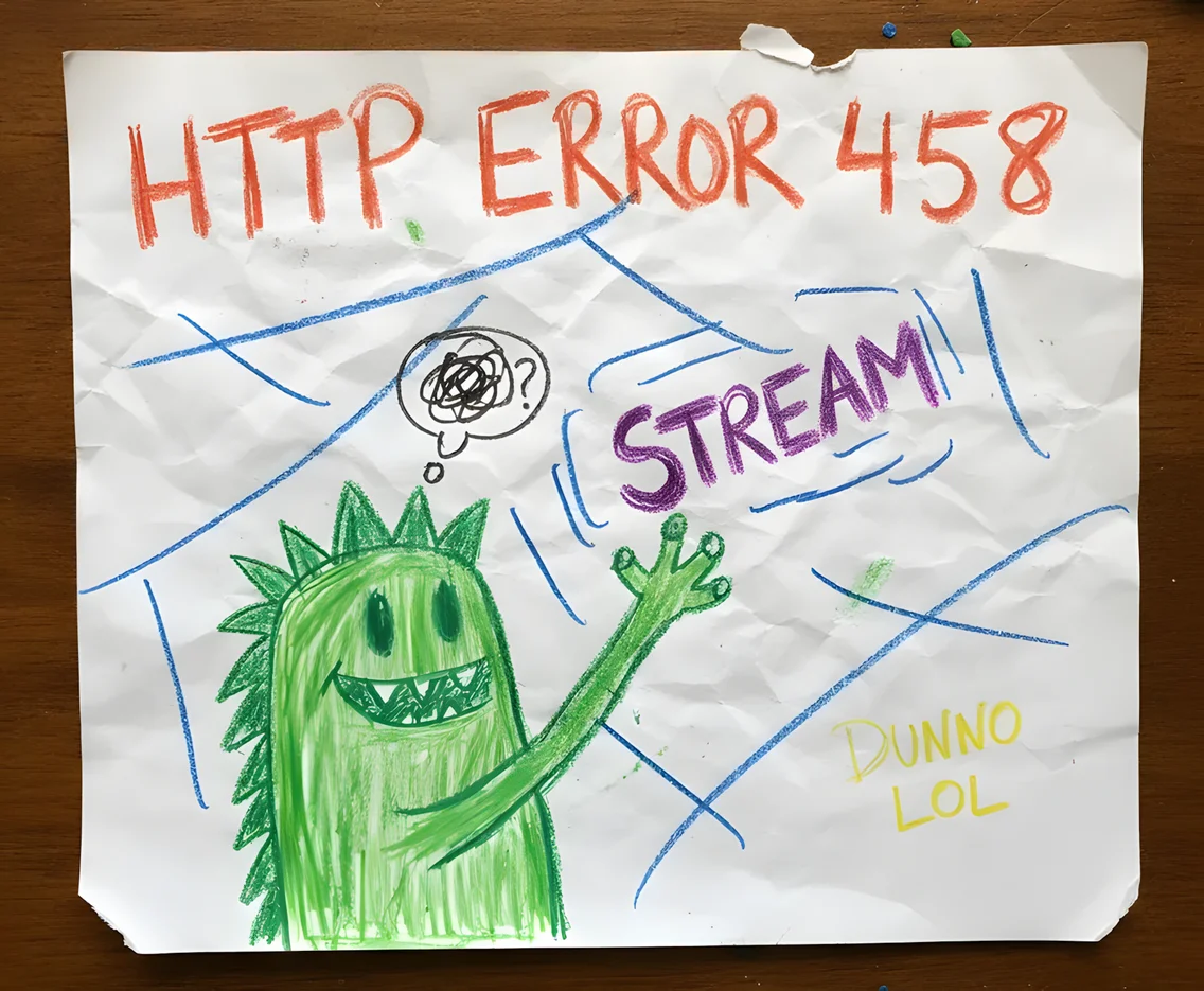 Video Streaming and HTTP error 458