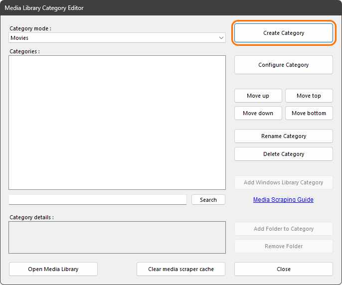 Zoom Player - Media Library Category Editor