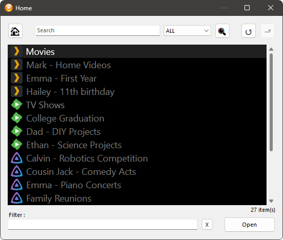 Zoom Player - Media server browser