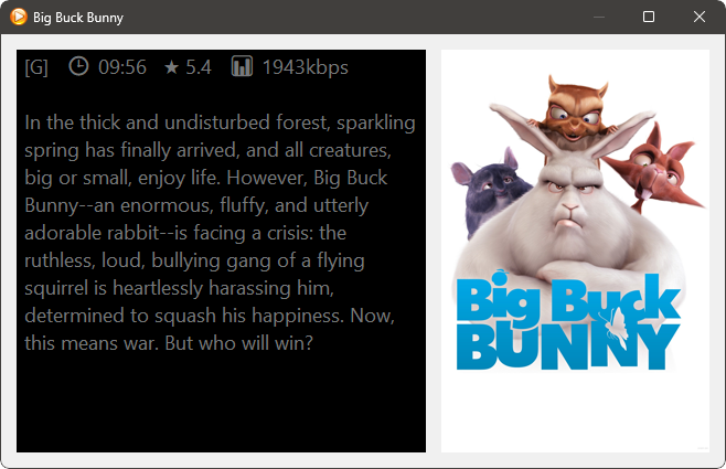 Zoom Player - Media Server Browser Media Information