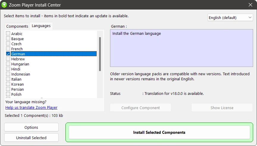 Zoom Player Install Center