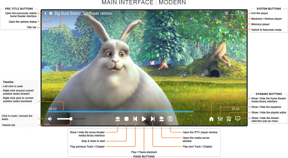 Zoom Player's Windowed user interface