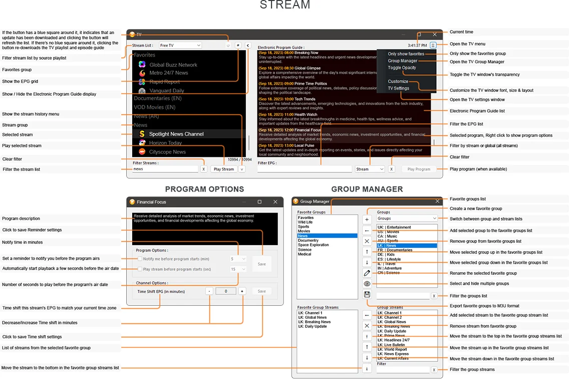 Zoom Player's Stream Interface