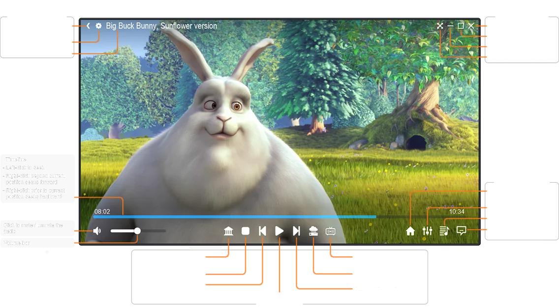 Zoom Player's Windowed user interface