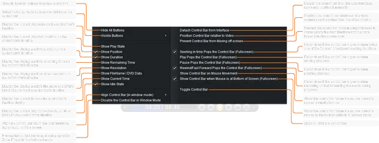 Zoom Player : Timeline/Control Bar Right Click Menu