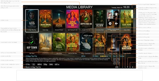 Zoom Player Home Theater : Media Library Thumbnail View